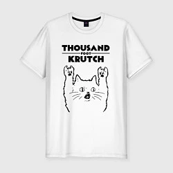 Футболка slim-fit Thousand Foot Krutch - rock cat, цвет: белый