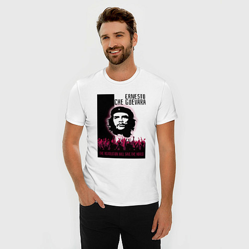 Мужская slim-футболка Эрнесто Че Гевара и революция / Белый – фото 3