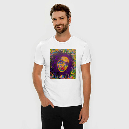 Мужская slim-футболка Лорин Хилл в цвете / Белый – фото 3