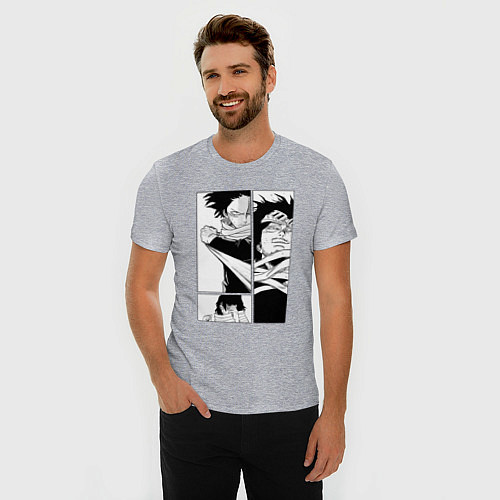 Мужская slim-футболка Айзава Шота / Меланж – фото 3