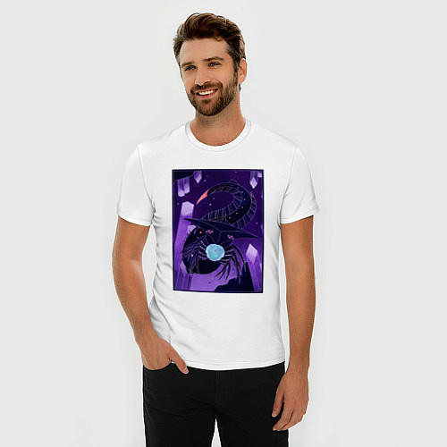 Мужская slim-футболка Subnautica подводный монстр / Белый – фото 3
