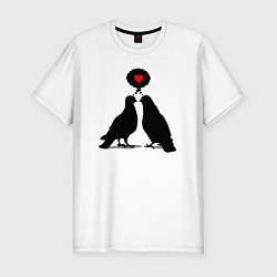 Футболка slim-fit Birds love, цвет: белый