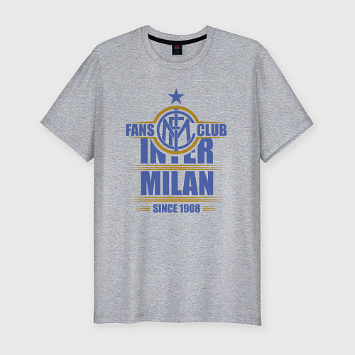 Мужская slim-футболка Inter Milan fans club / Меланж – фото 1