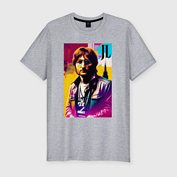 Футболка slim-fit John Lennon - world legend, цвет: меланж