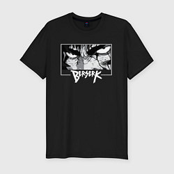 Футболка slim-fit Ярость Гатса аниме, цвет: черный