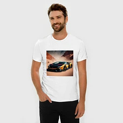 Футболка slim-fit Lamborghini Aventador, цвет: белый — фото 2