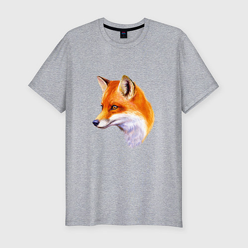 Мужская slim-футболка Лисичка красавица / Меланж – фото 1