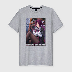 Футболка slim-fit Кафка с узи, цвет: меланж