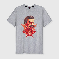 Футболка slim-fit Граффити Сталин, цвет: меланж