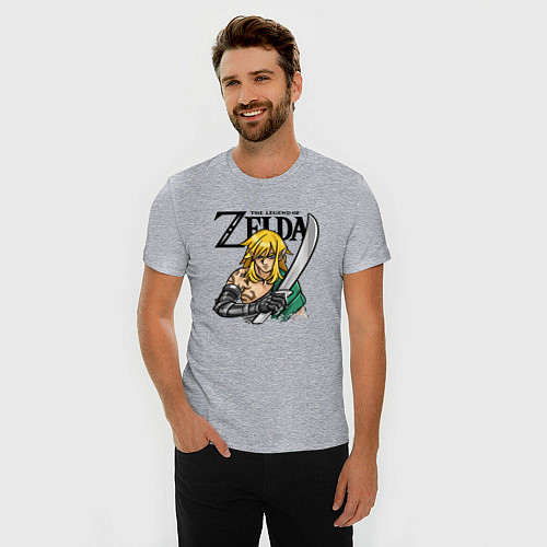 Мужская slim-футболка The Legend of Zelda - Tears of the Kingdom / Меланж – фото 3