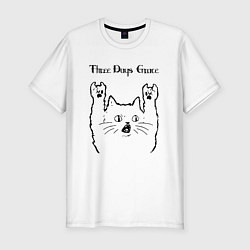 Футболка slim-fit Three Days Grace - rock cat, цвет: белый