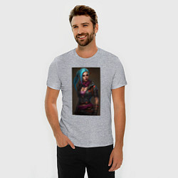 Футболка slim-fit Jinx fantasy Arcane League of Legends, цвет: меланж — фото 2