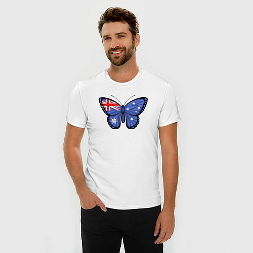 Мужская slim-футболка Австралия бабочка / Белый – фото 3