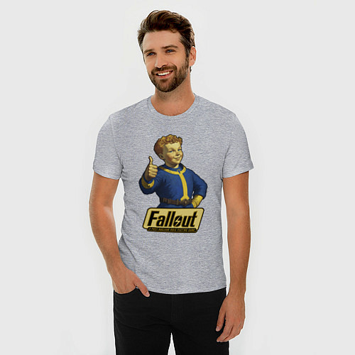 Мужская slim-футболка Real vault boy / Меланж – фото 3