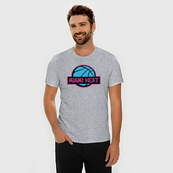 Футболка slim-fit Miami Heat team, цвет: меланж — фото 2