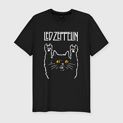 Футболка slim-fit Led Zeppelin rock cat, цвет: черный