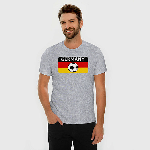 Мужская slim-футболка Football Germany / Меланж – фото 3