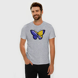 Футболка slim-fit Бабочка Босния и Герцеговина, цвет: меланж — фото 2