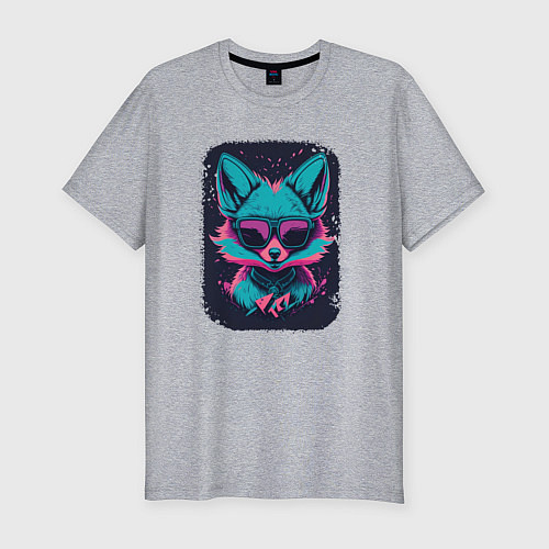 Мужская slim-футболка Whimsical Fox / Меланж – фото 1