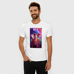 Футболка slim-fit Bts anime style, цвет: белый — фото 2