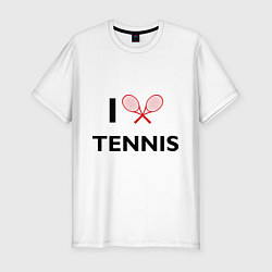 Футболка slim-fit I Love Tennis, цвет: белый