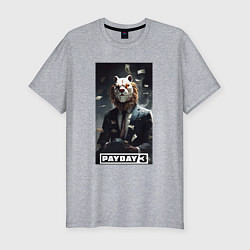 Футболка slim-fit Payday 3 lion mask, цвет: меланж