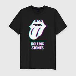 Футболка slim-fit Rolling Stones glitch rock, цвет: черный