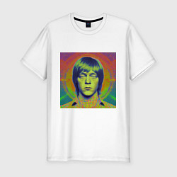 Футболка slim-fit Brian Jones Digital Glitch Art, цвет: белый