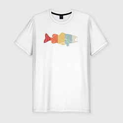 Футболка slim-fit Color fish, цвет: белый