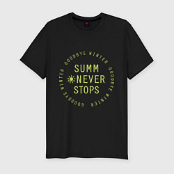 Футболка slim-fit Summer never stops, цвет: черный