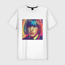 Футболка slim-fit Brian Jones Glitch Art, цвет: белый