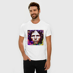 Футболка slim-fit Jim Morrison Glitch 25 Digital Art, цвет: белый — фото 2