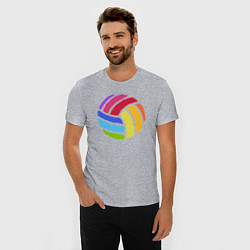 Футболка slim-fit Rainbow volleyball, цвет: меланж — фото 2