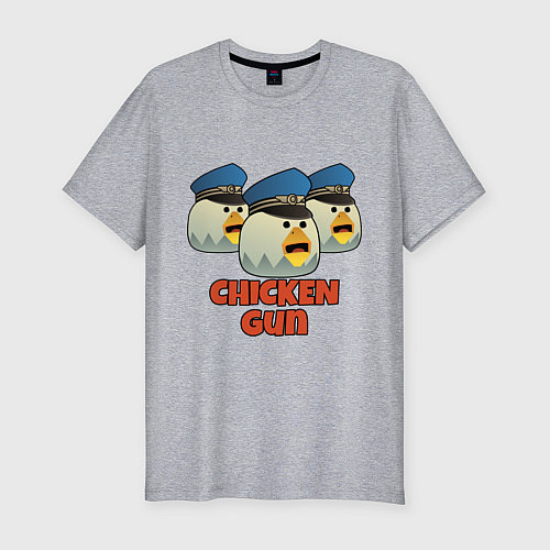 Мужская slim-футболка Chicken Gun команда синие / Меланж – фото 1