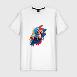 Футболка slim-fit Art всадник, цвет: белый