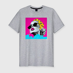 Футболка slim-fit Дама в Очках Popart, цвет: меланж