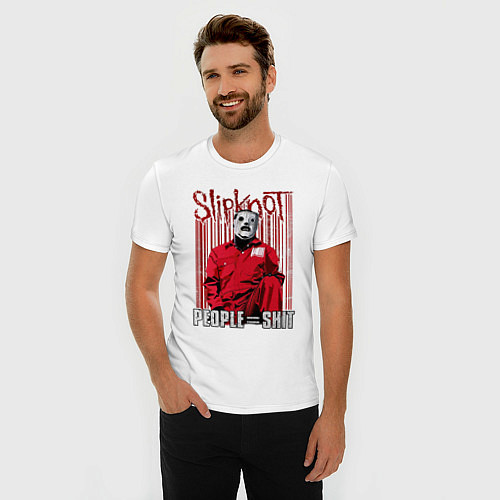 Мужская slim-футболка Slipknot Corey / Белый – фото 3