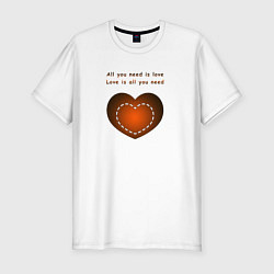 Футболка slim-fit What you need is love, цвет: белый