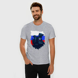 Футболка slim-fit Военные РФ и флаг - neuro art, цвет: меланж — фото 2