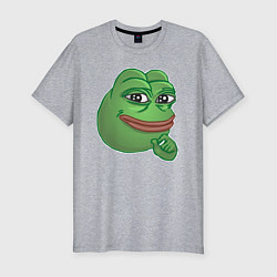 Футболка slim-fit Лягушонок Пепе не доволен тобой, цвет: меланж