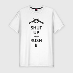 Футболка slim-fit Shut up and rush b, цвет: белый