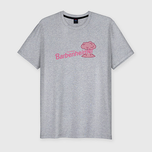 Мужская slim-футболка Barbenheimer / Меланж – фото 1