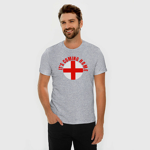 Мужская slim-футболка Coming home England / Меланж – фото 3