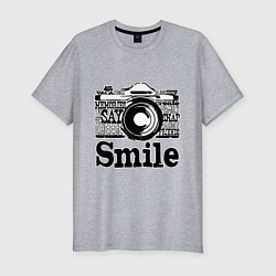 Футболка slim-fit Smile camera, цвет: меланж