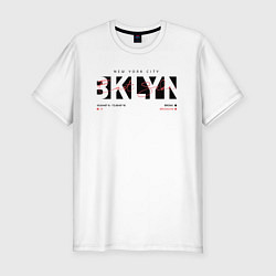 Футболка slim-fit Brooklyn, BKLYN, цвет: белый