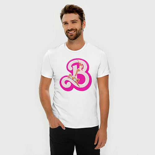 Мужская slim-футболка Барби и Кен / Белый – фото 3