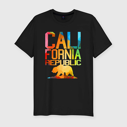 Мужская slim-футболка Republic California / Черный – фото 1