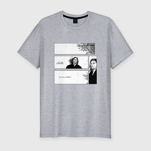 Мужская slim-футболка Миямото Мусаси бродяга / Меланж – фото 1