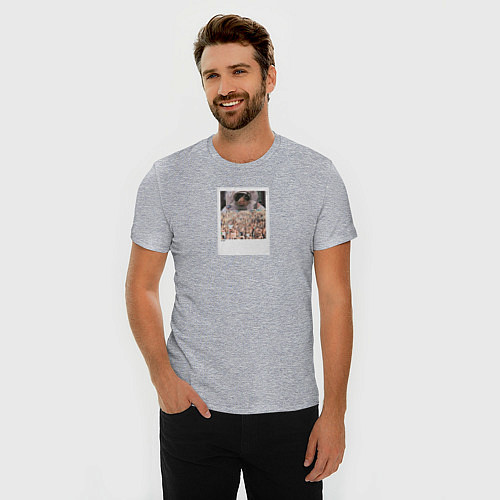 Мужская slim-футболка Spaceman / Меланж – фото 3