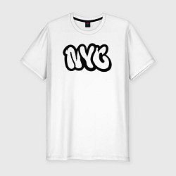 Футболка slim-fit NYC graffiti, цвет: белый